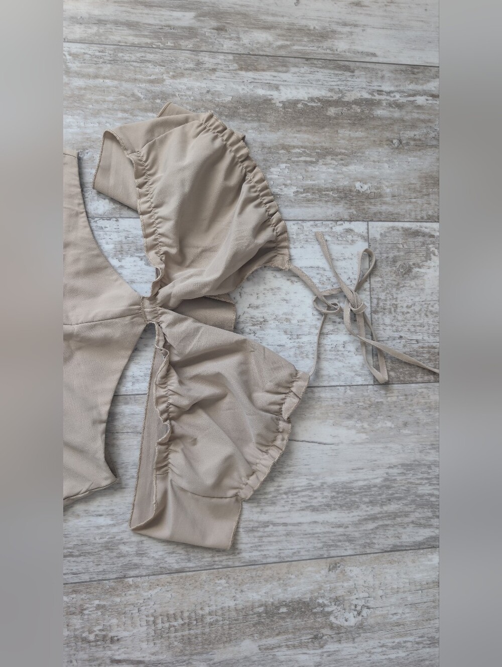 SHEIN Beige Cutout Wide-Leg Jumpsuit - Picture 8 of 10